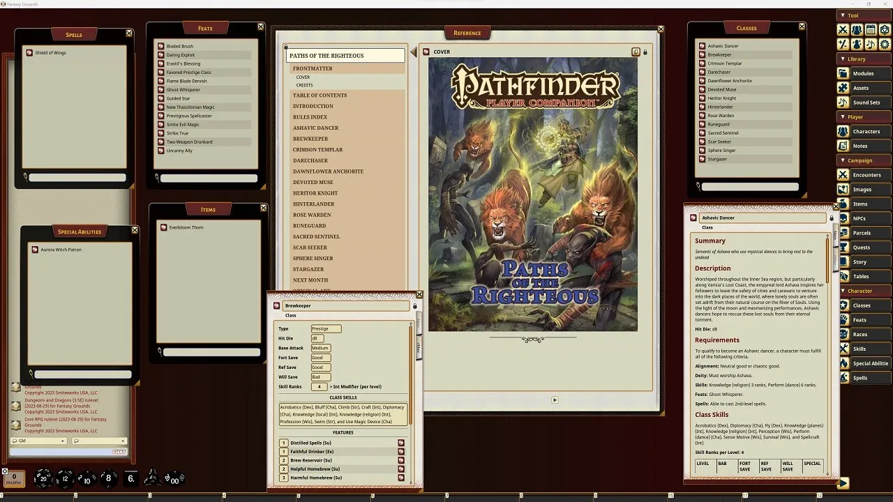 Fantasy Grounds - Pathfinder RPG - Pathfinder Companion: Paths of the Righteous Screenshot 0