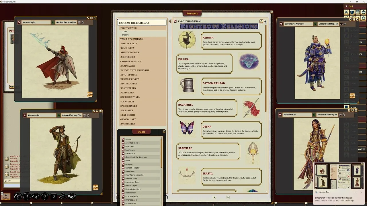 Fantasy Grounds - Pathfinder RPG - Pathfinder Companion: Paths of the Righteous Screenshot 1
