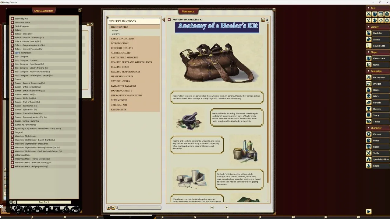 Fantasy Grounds - Pathfinder RPG - Pathfinder Companion: Healer's Handbook Screenshot 0