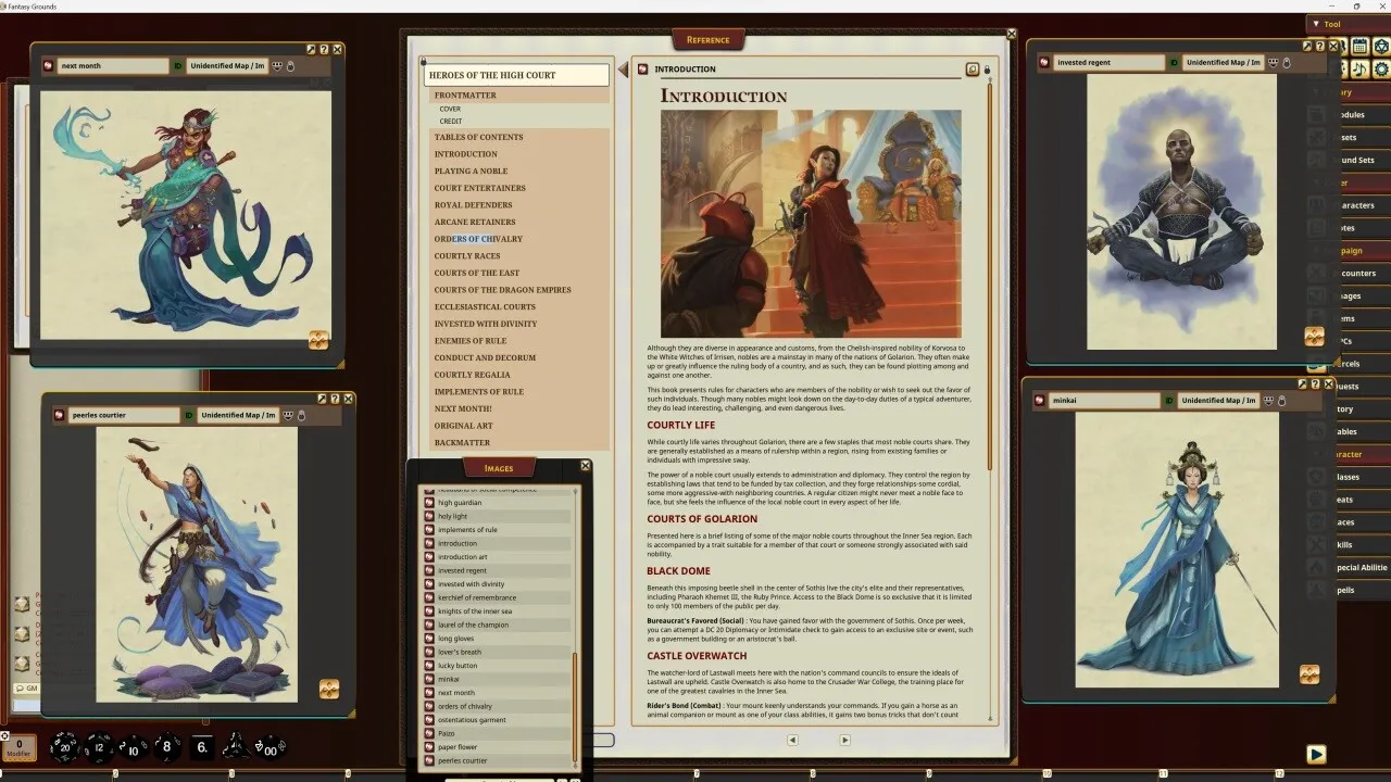 Fantasy Grounds - Pathfinder RPG - Pathfinder Companion: Heroes of the High Court Screenshot 3