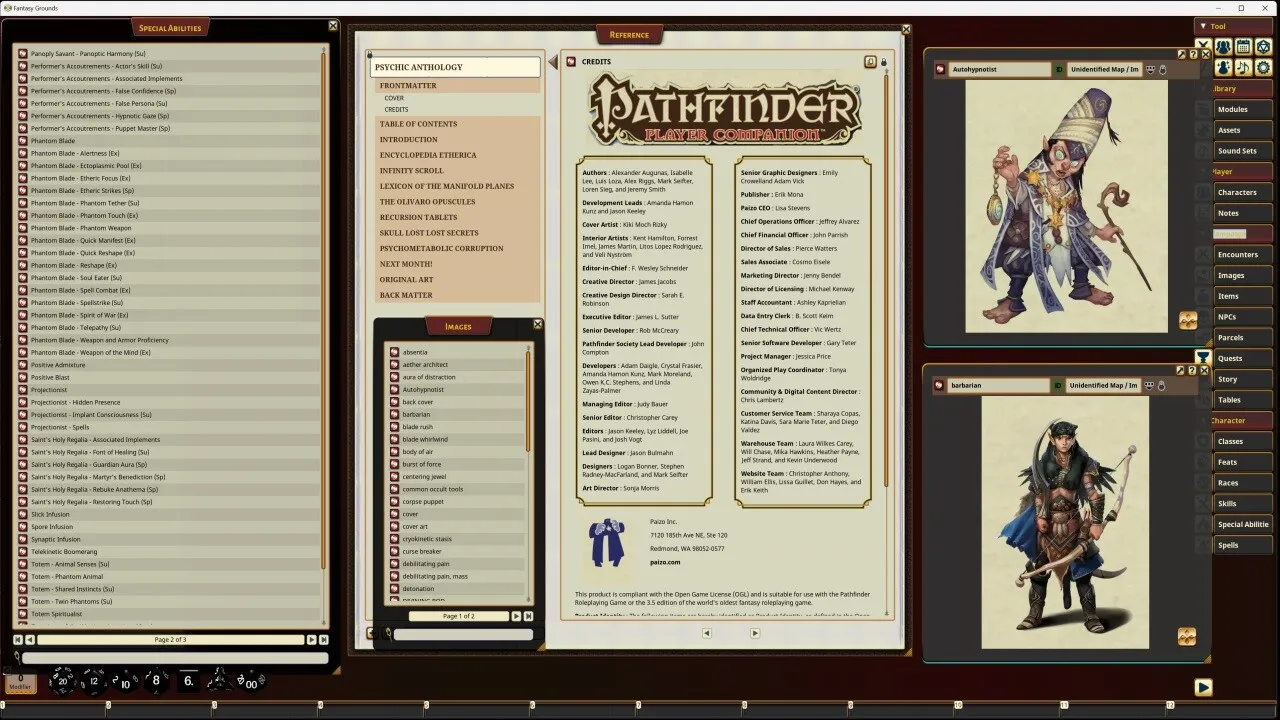 Fantasy Grounds - Pathfinder RPG - Pathfinder Companion: Psychic Anthology Screenshot 1