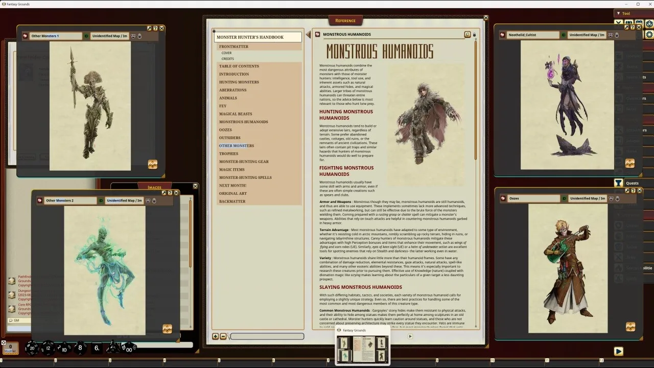Fantasy Grounds - Pathfinder RPG - Pathfinder Companion: Monster Hunter's Handbook Screenshot 0
