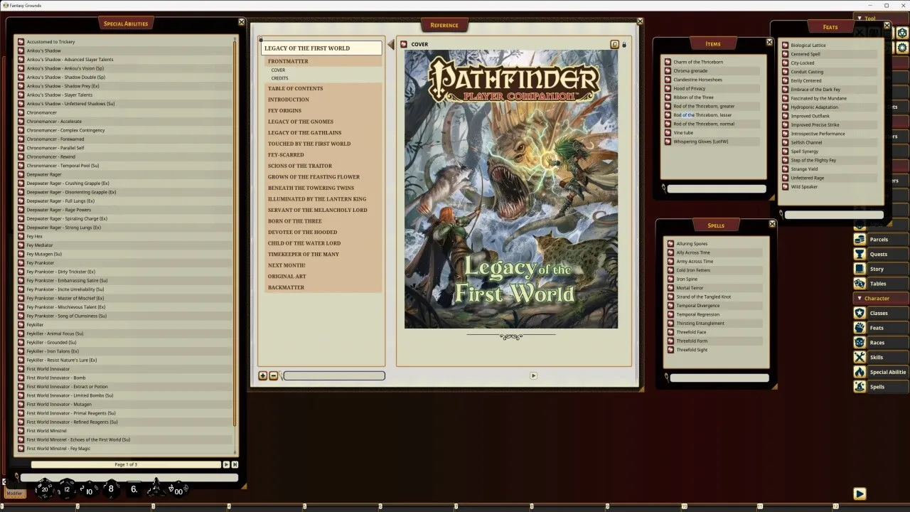 Fantasy Grounds - Pathfinder RPG - Pathfinder Companion: Legacy of the First World Screenshot 4