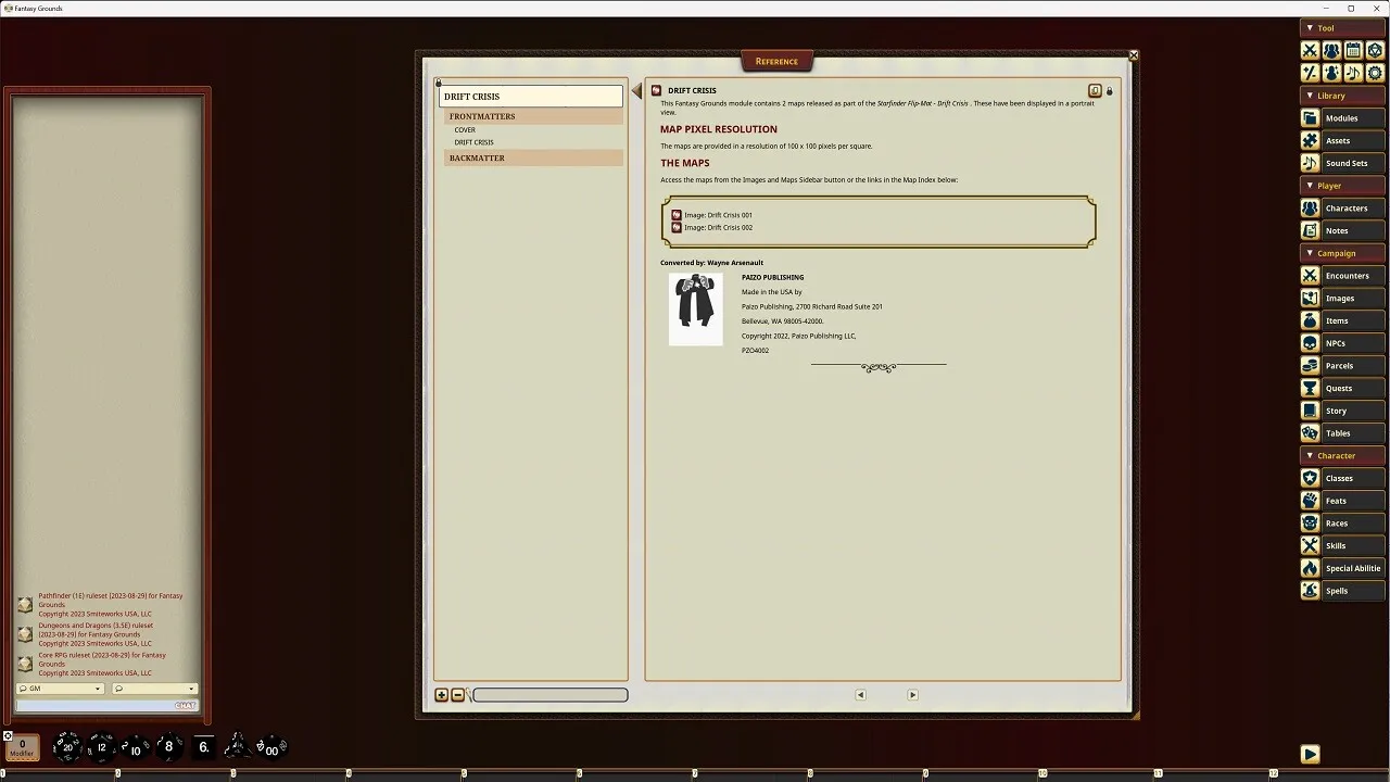 Fantasy Grounds - Starfinder RPG - Starfinder Flip-Mat - Drift Crisis Screenshot 1