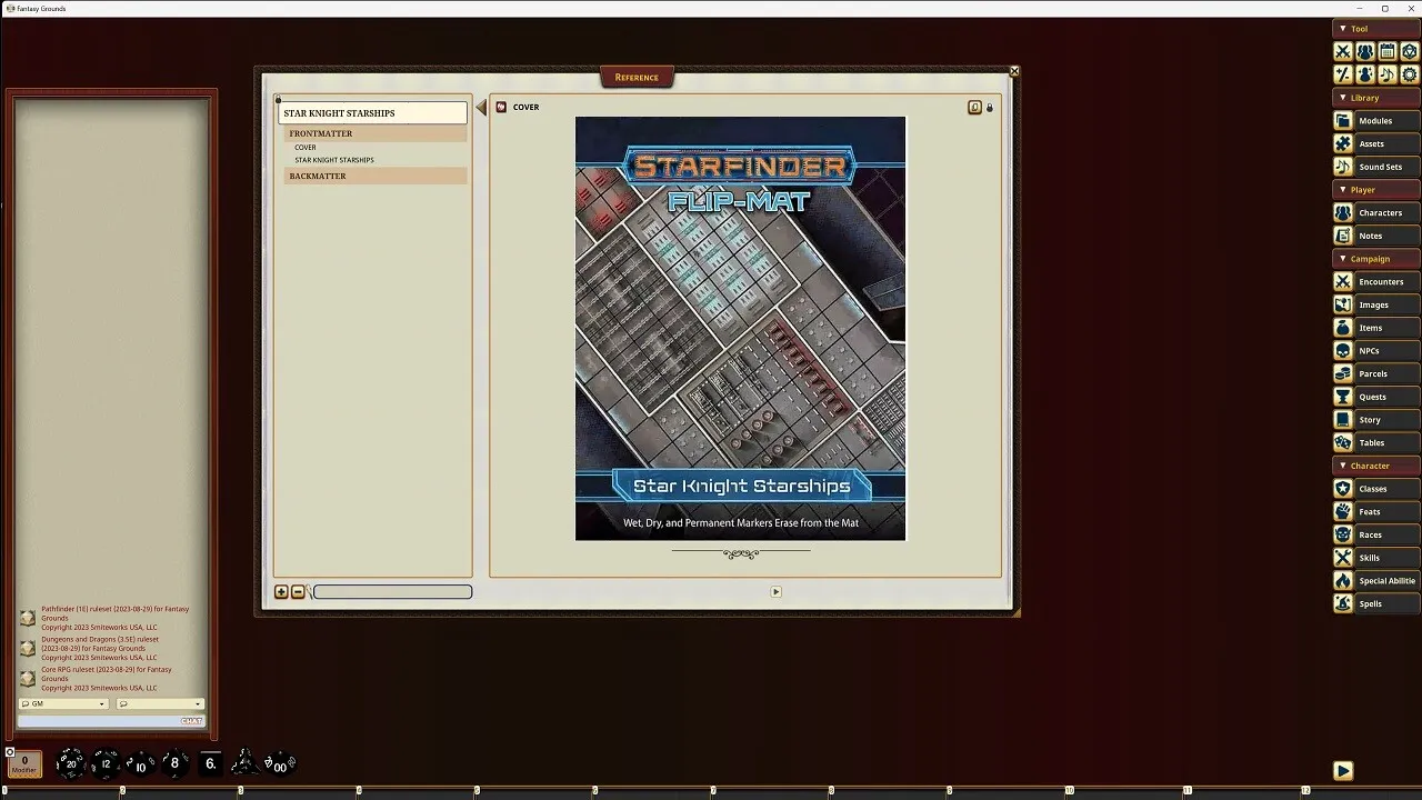 Fantasy Grounds - Starfinder RPG - Starfinder Flip-Mat - Star Knight Starships Screenshot 0