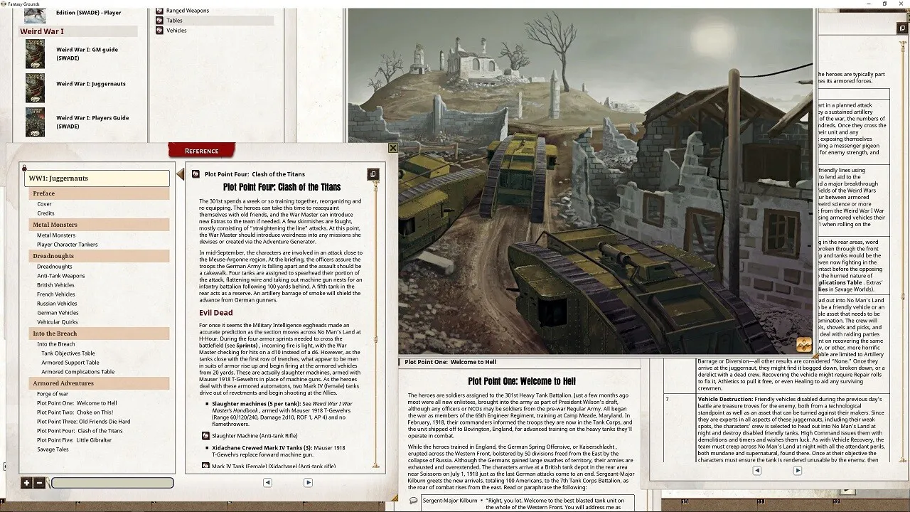 Fantasy Grounds - Weird War I: Juggernauts #SWADE Screenshot 2
