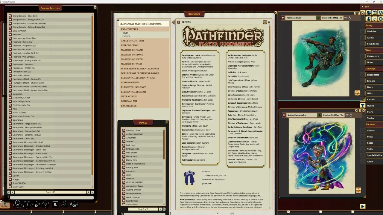 Fantasy Grounds - Pathfinder RPG - Pathfinder Companion: Elemental Master's Handbook Screenshot 2