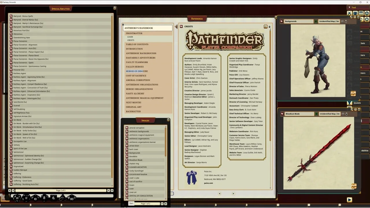 Fantasy Grounds - Pathfinder RPG - Pathfinder Companion: Antihero's Handbook Screenshot 2