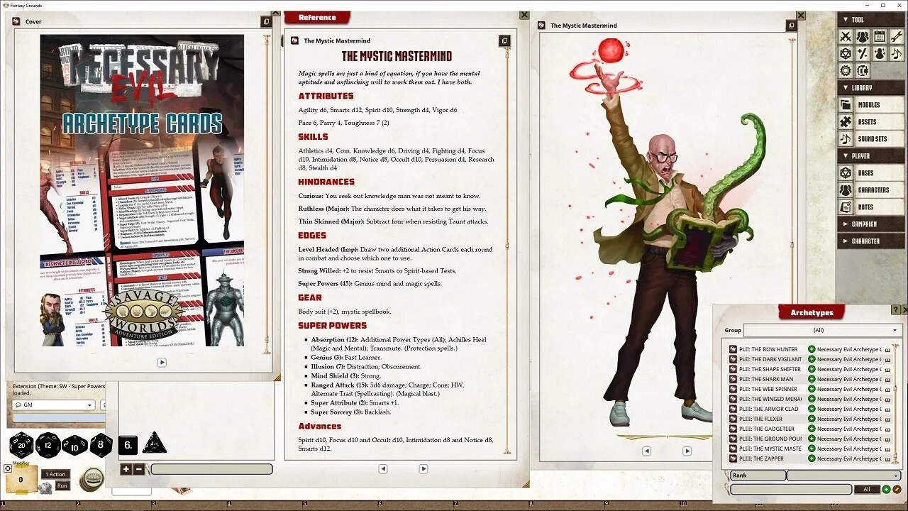 Fantasy Grounds - Necessary Evil Archetype Cards Screenshot 2