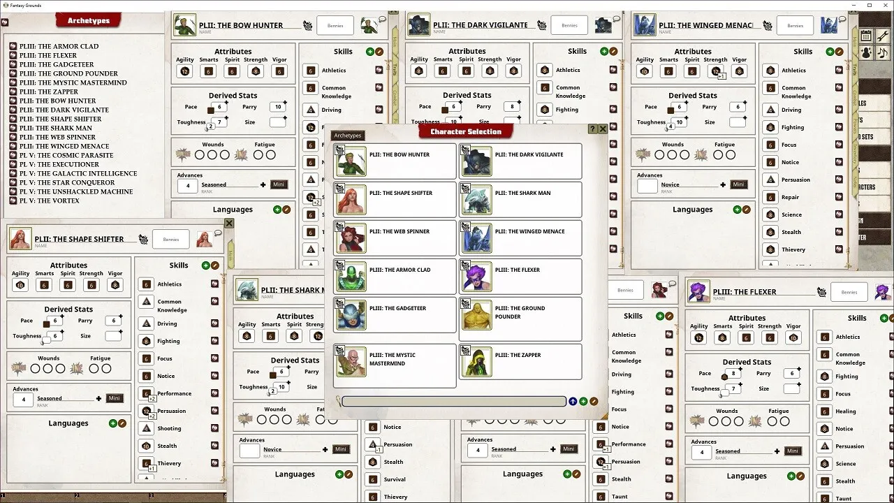 Fantasy Grounds - Necessary Evil Archetype Cards Screenshot 3