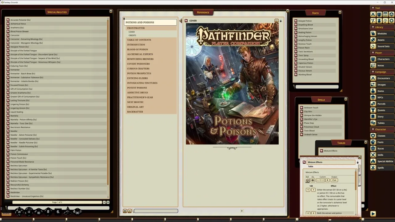 Fantasy Grounds - Pathfinder RPG - Pathfinder Companion: Potions and Poisons Screenshot 0