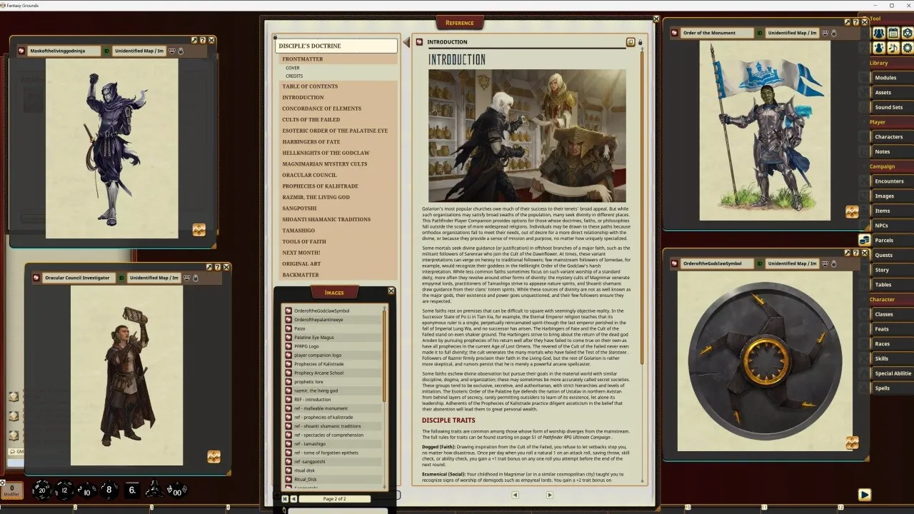Fantasy Grounds - Pathfinder RPG - Pathfinder Companion: Disciple's Doctrine Screenshot 3