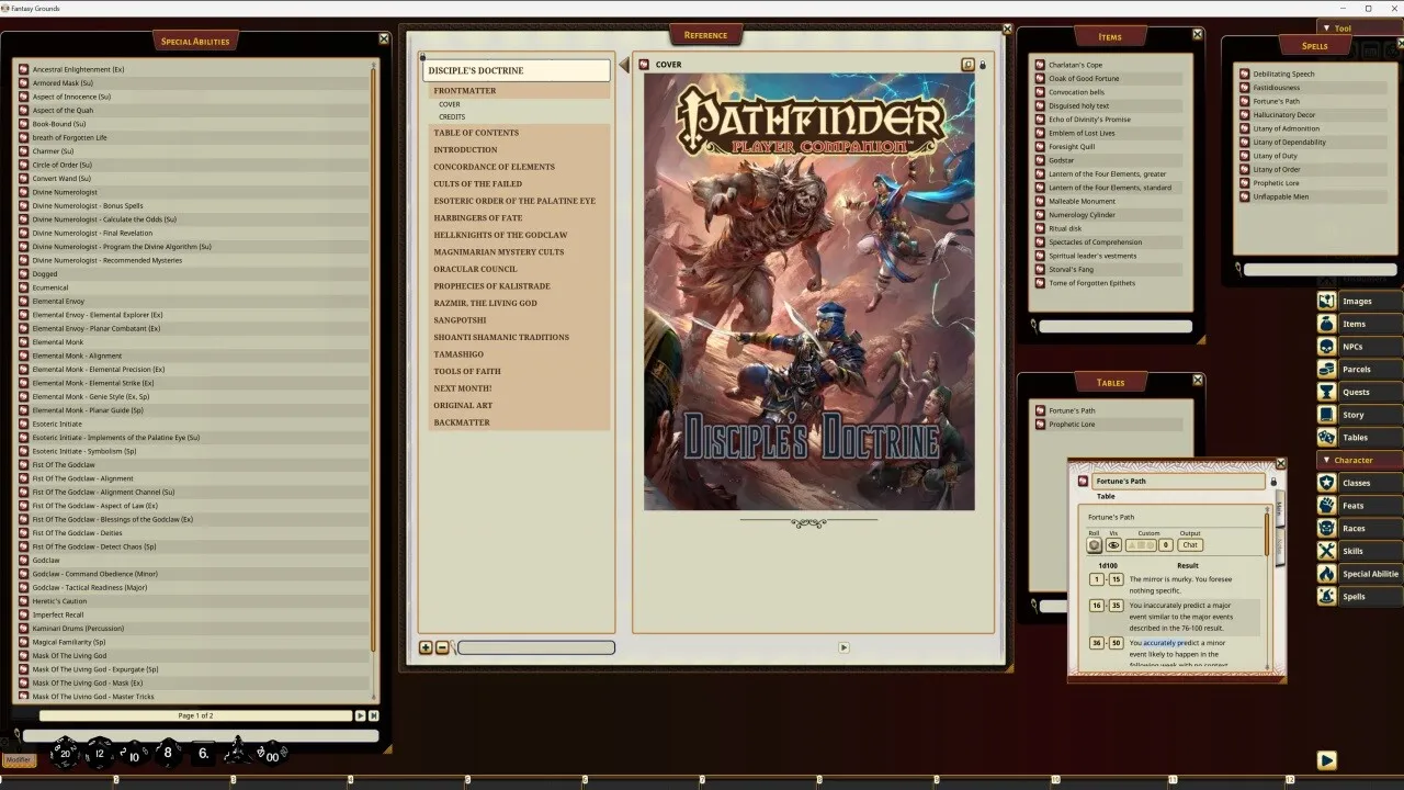 Fantasy Grounds - Pathfinder RPG - Pathfinder Companion: Disciple's Doctrine Screenshot 0