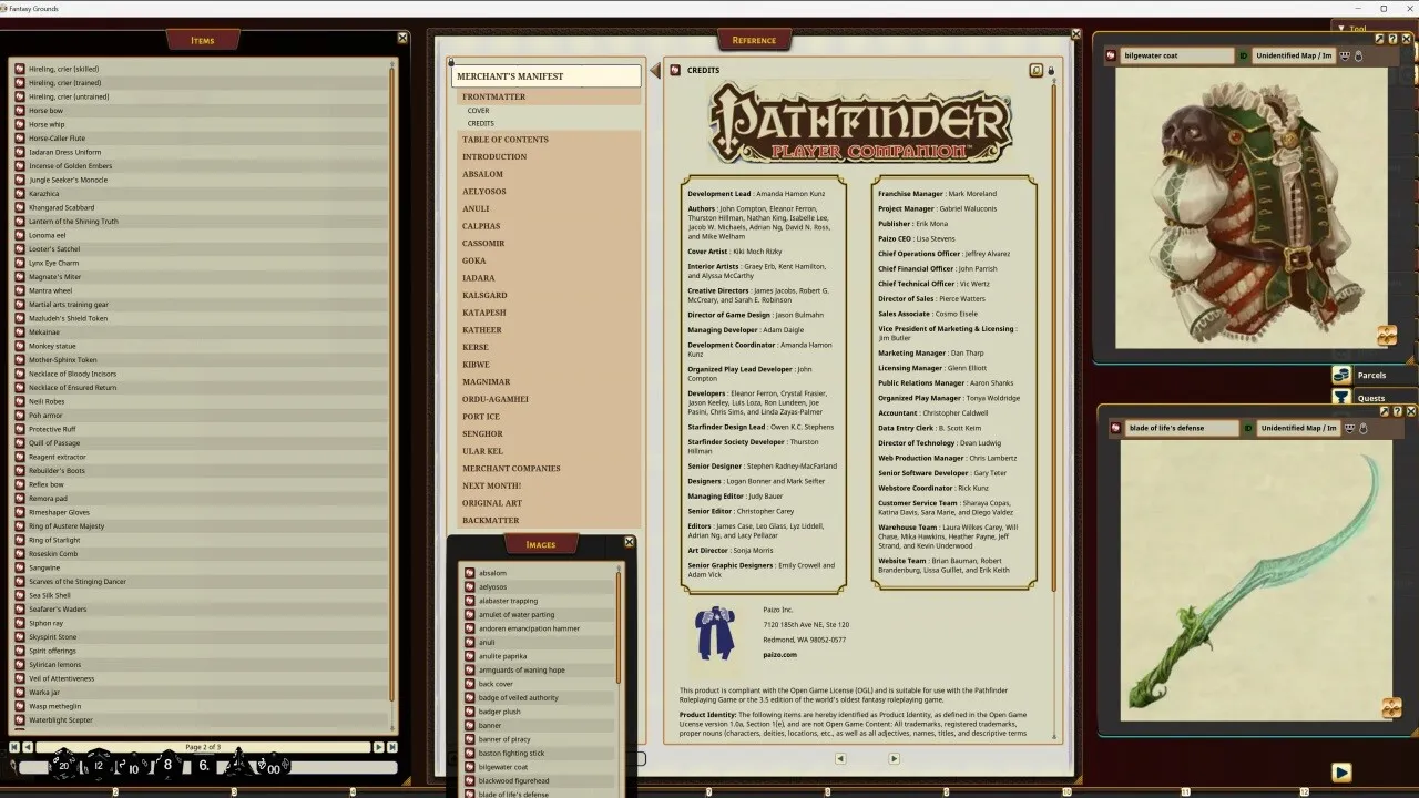 Fantasy Grounds - Pathfinder RPG - Pathfinder Companion: Merchant's Manifest Screenshot 4