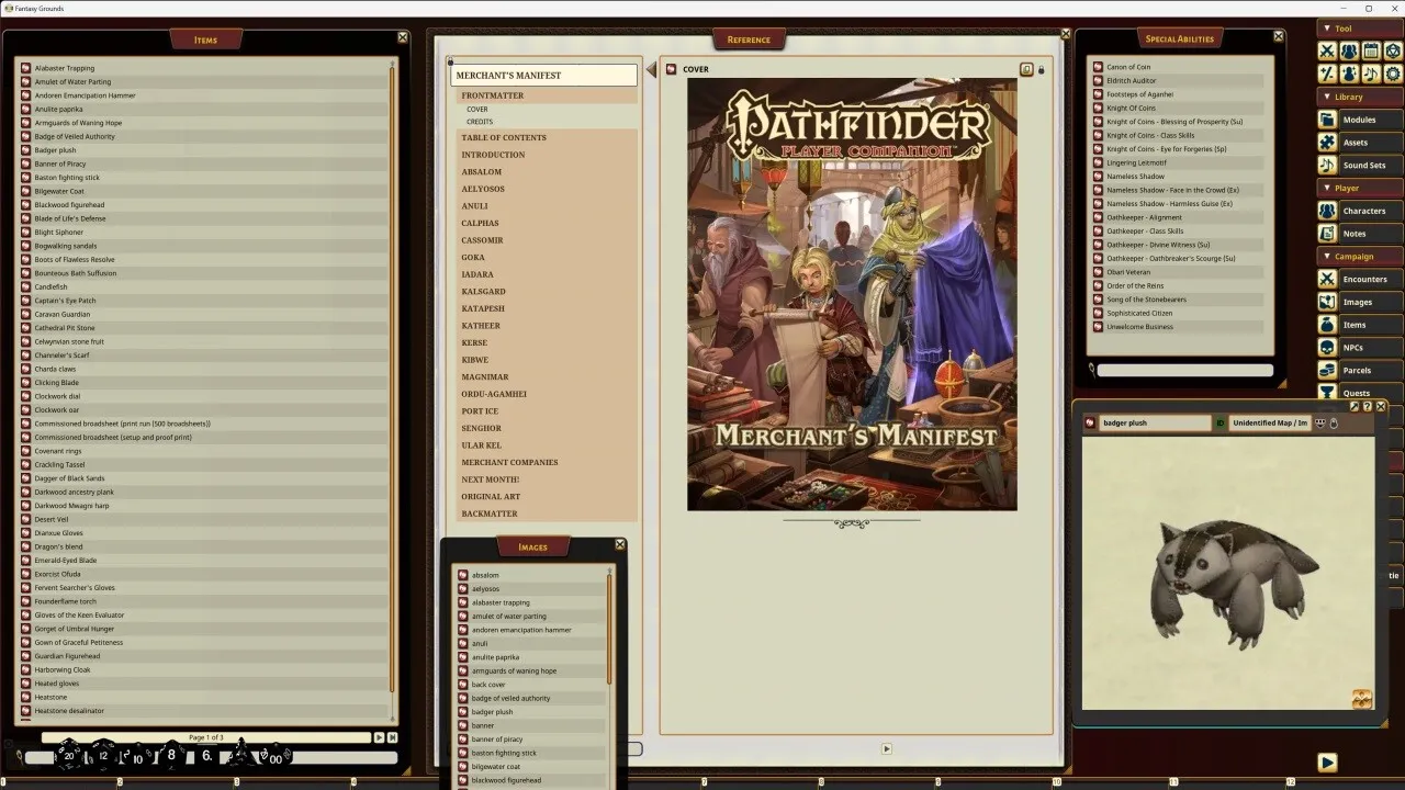 Fantasy Grounds - Pathfinder RPG - Pathfinder Companion: Merchant's Manifest Screenshot 0