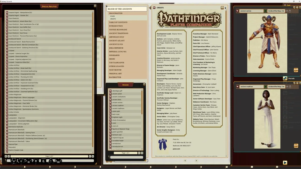 Fantasy Grounds - Pathfinder RPG - Pathfinder Companion: Blood of the Ancients Screenshot 2