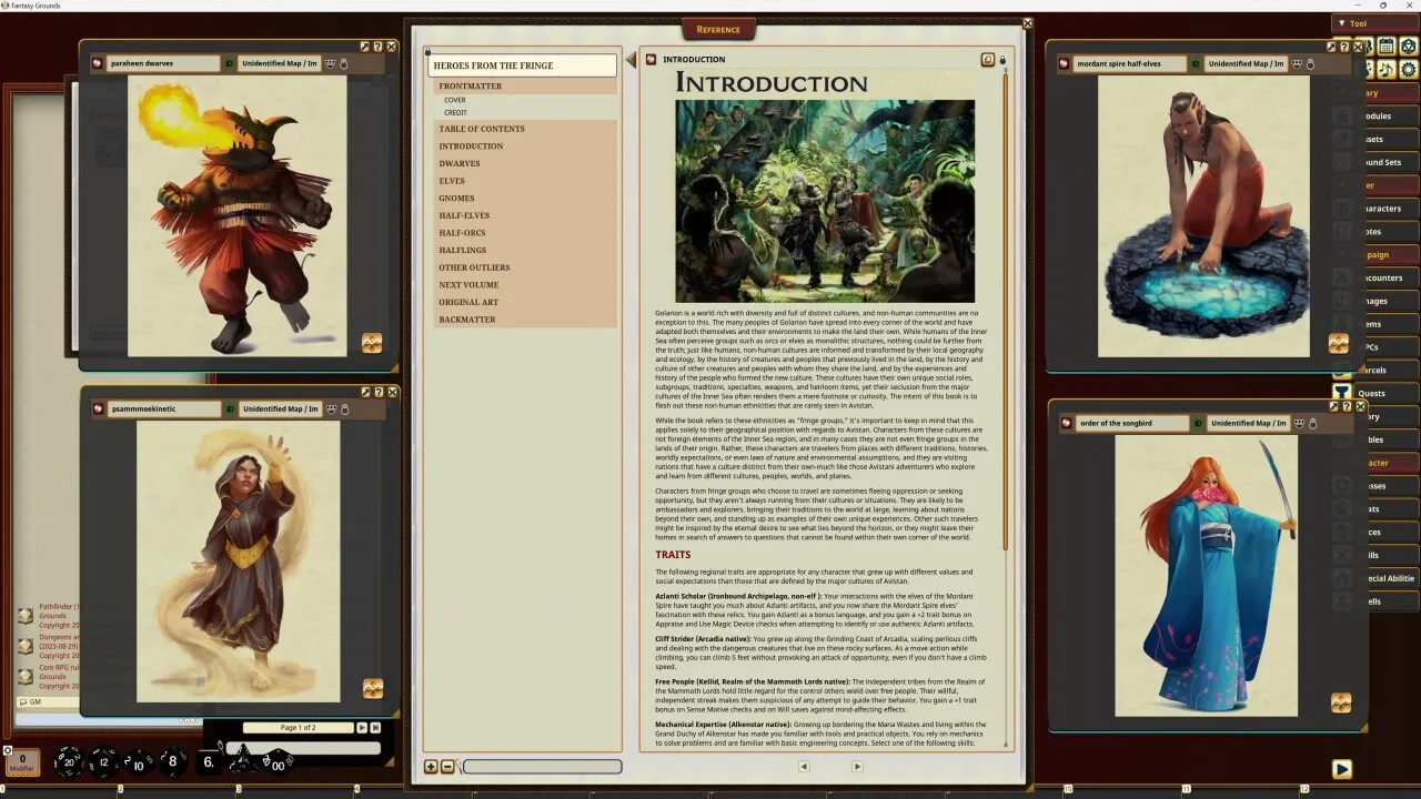 Fantasy Grounds - Pathfinder RPG - Pathfinder Companion: Heroes from the Fringe Screenshot 3