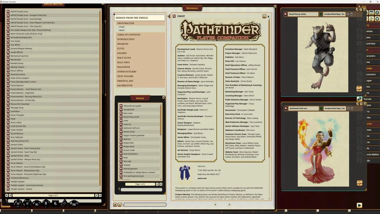 Fantasy Grounds - Pathfinder RPG - Pathfinder Companion: Heroes from the Fringe Screenshot 2