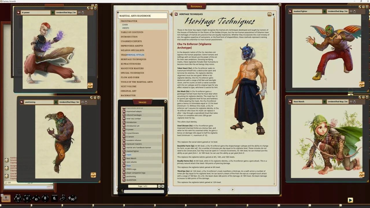 Fantasy Grounds - Pathfinder RPG - Pathfinder Companion: Martial Arts Handbook Screenshot 1