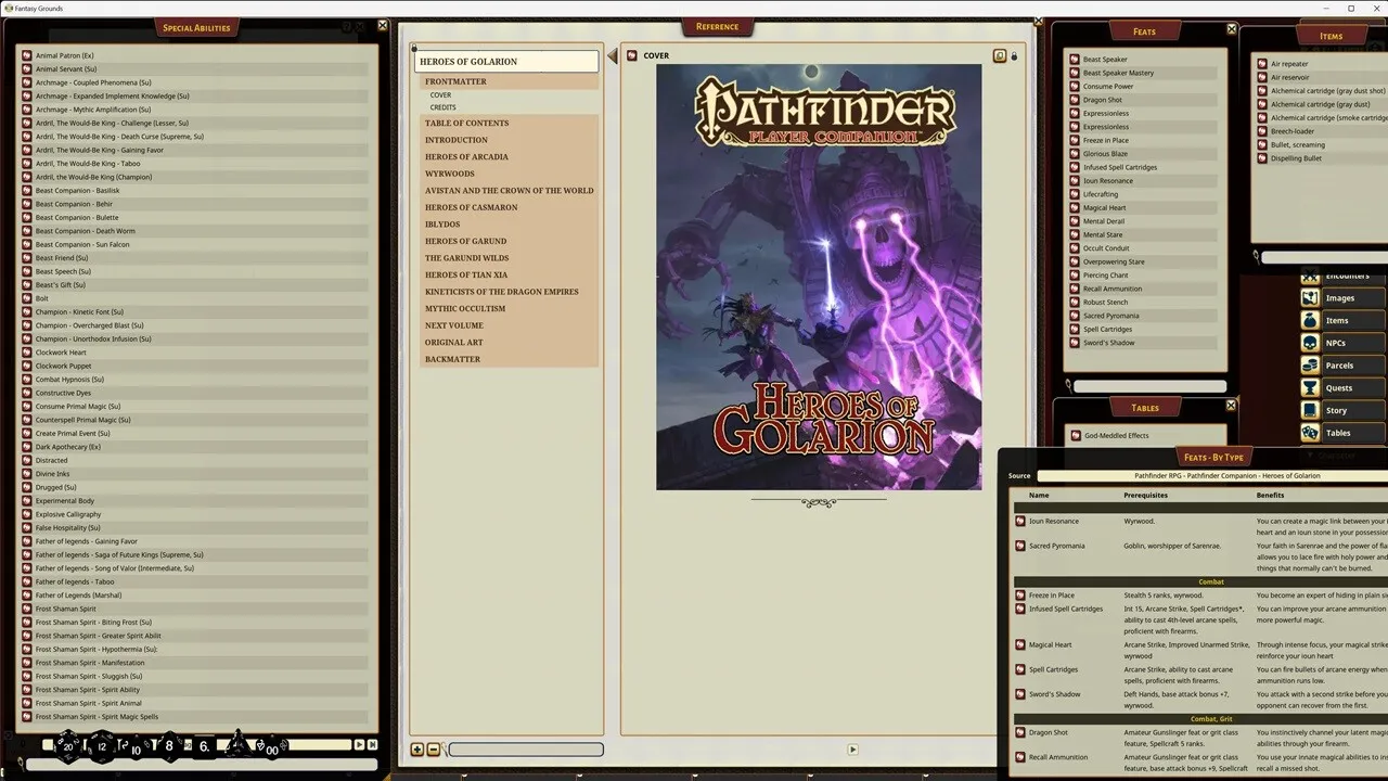 Fantasy Grounds - Pathfinder RPG - Pathfinder Companion: Heroes of Golarion Screenshot 0