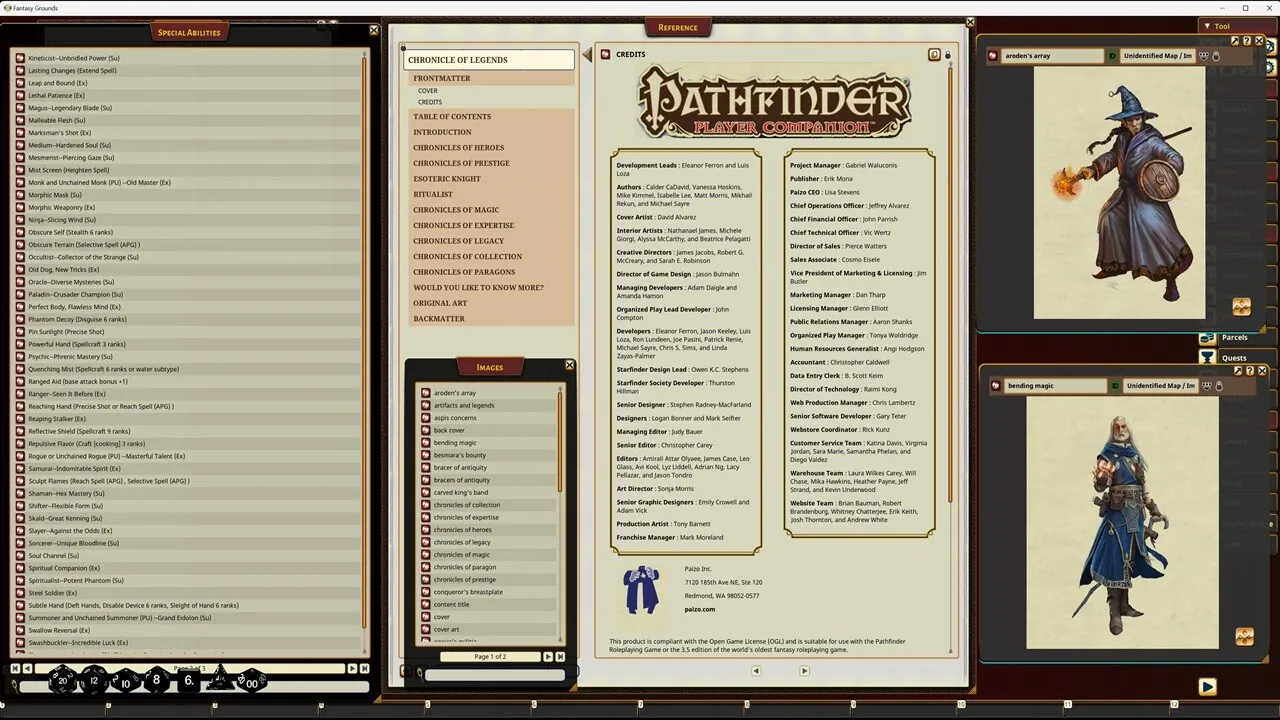 Fantasy Grounds - Pathfinder RPG - Pathfinder Companion: Chronicle of Legends Screenshot 0