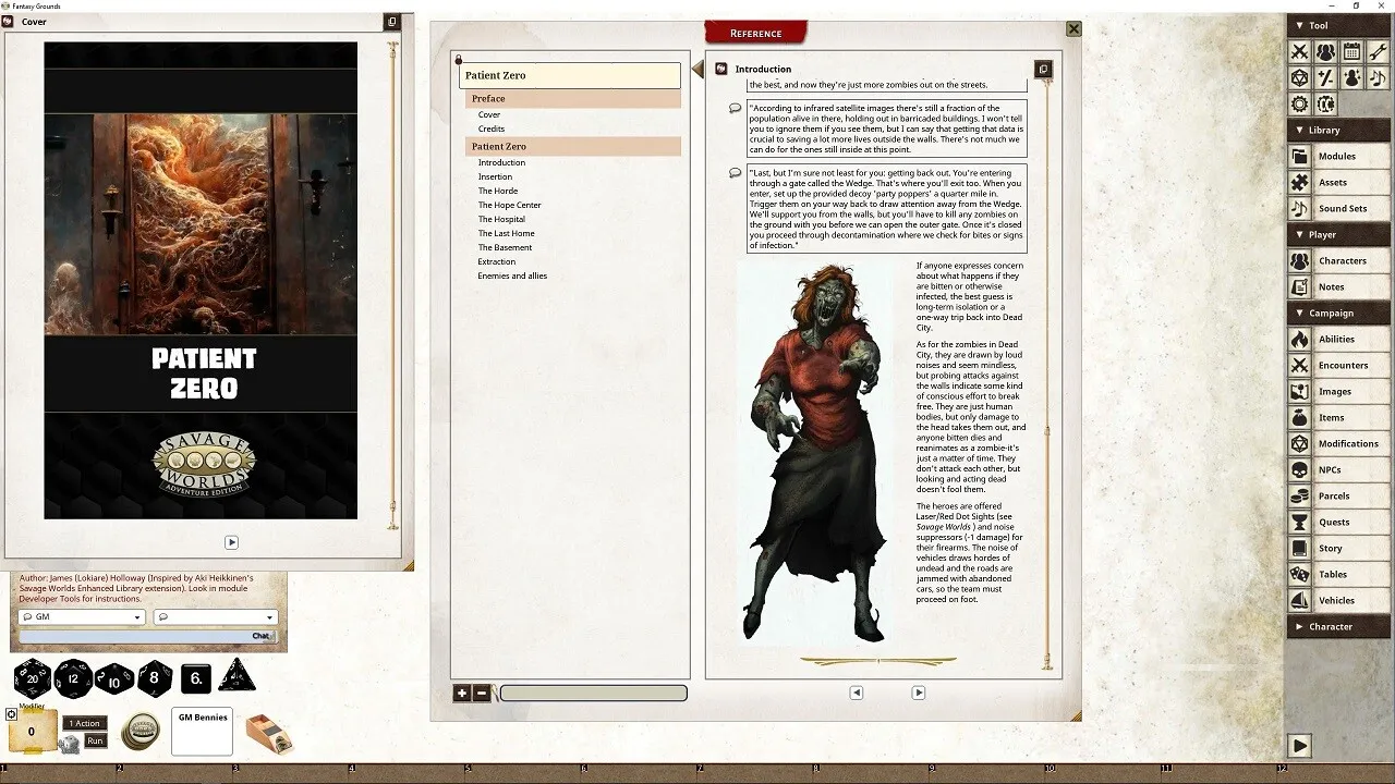 Fantasy Grounds - Horror Companion Adventure (SWADE) - Patient Zero Screenshot 0