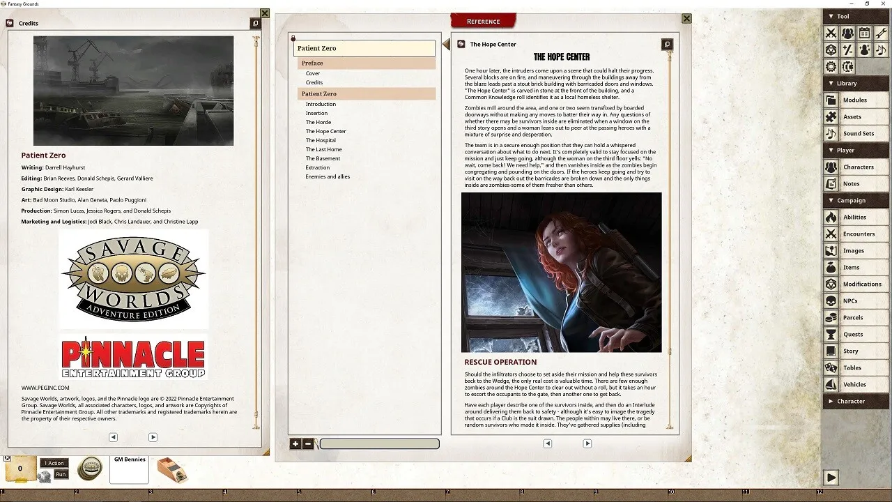 Fantasy Grounds - Horror Companion Adventure (SWADE) - Patient Zero Screenshot 3