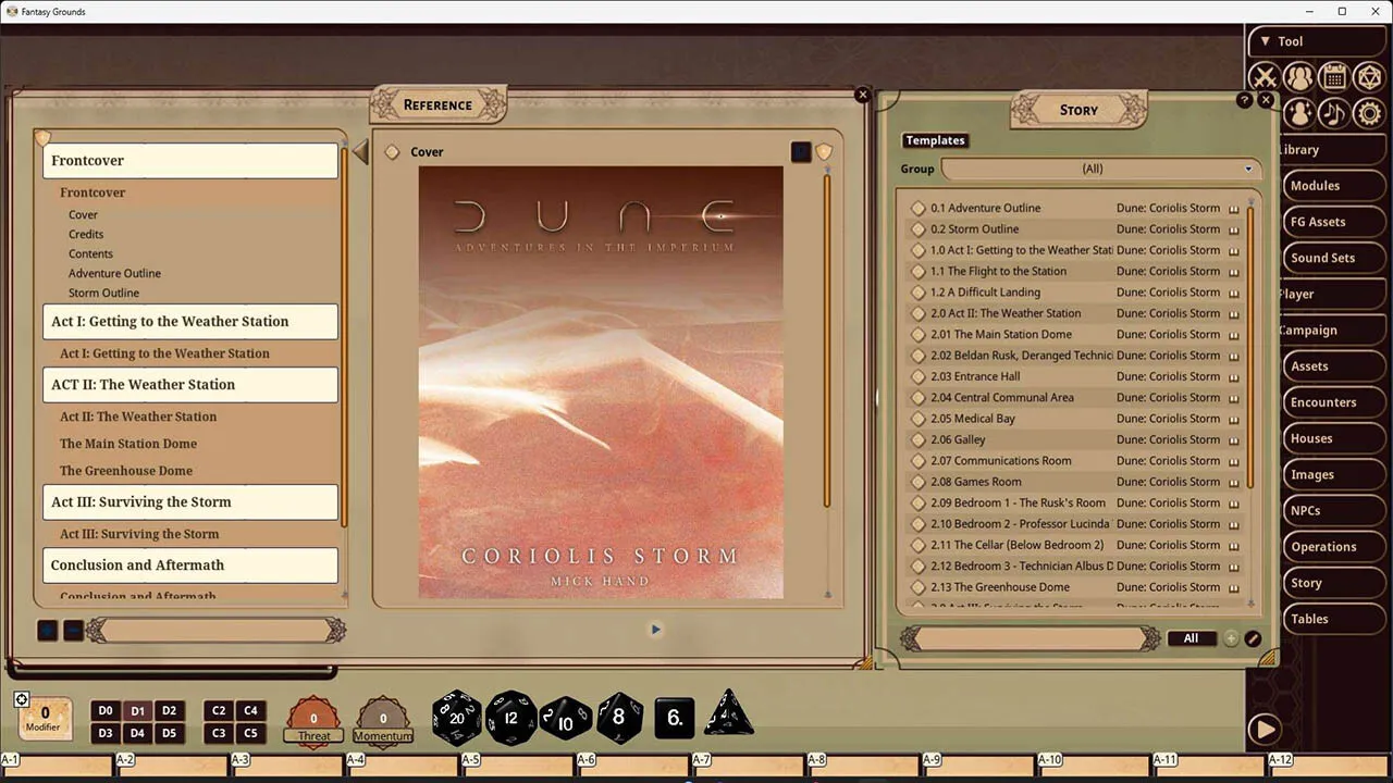 Fantasy Grounds - Dune: Coriolis Storm Screenshot 1