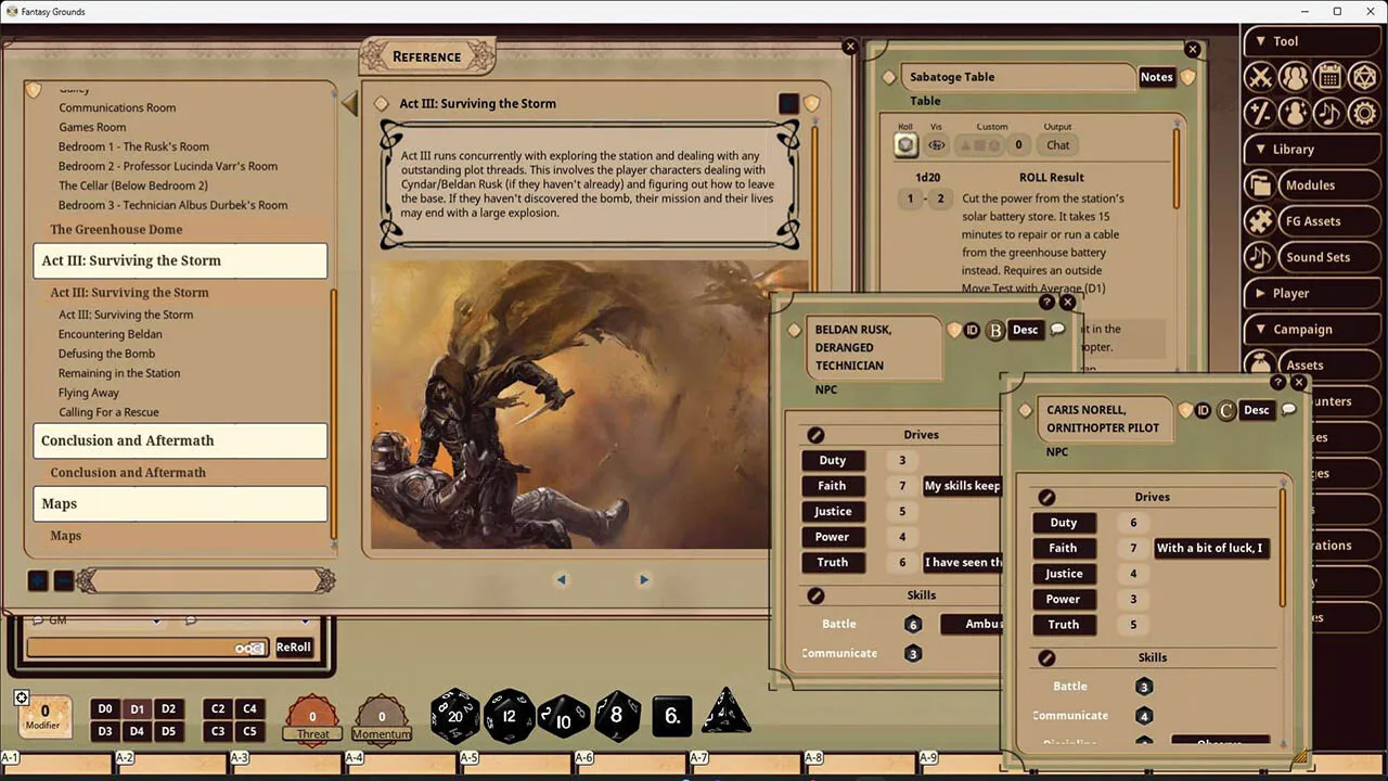 Fantasy Grounds - Dune: Coriolis Storm Screenshot 2