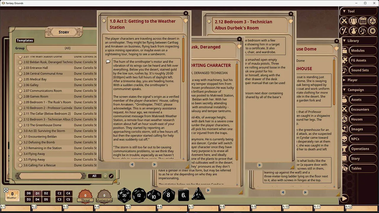 Fantasy Grounds - Dune: Coriolis Storm Screenshot 4