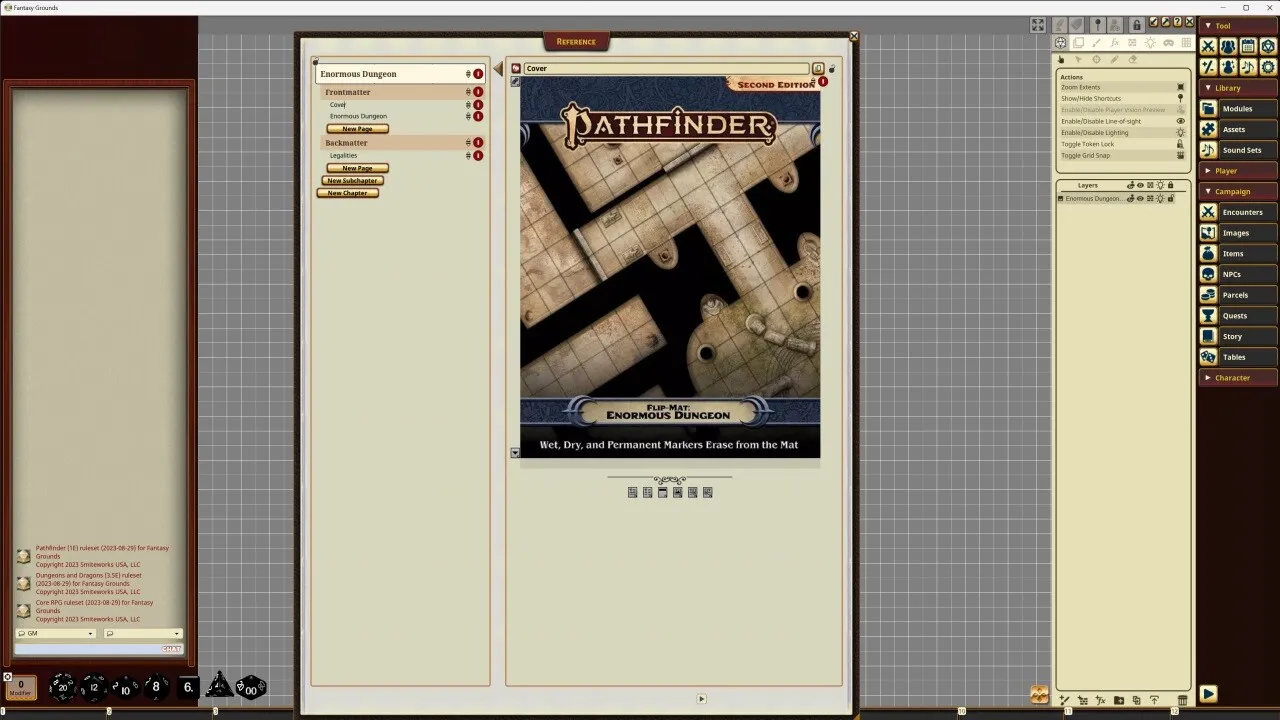 Fantasy Grounds - Pathfinder RPG - Pathfinder Flip-Mat - Enormous Dungeon Screenshot 0