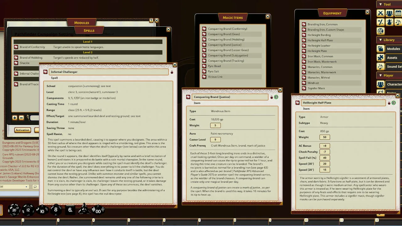 Fantasy Grounds - Pathfinder RPG - Campaign Setting: Path of the Hellknight Screenshot 0