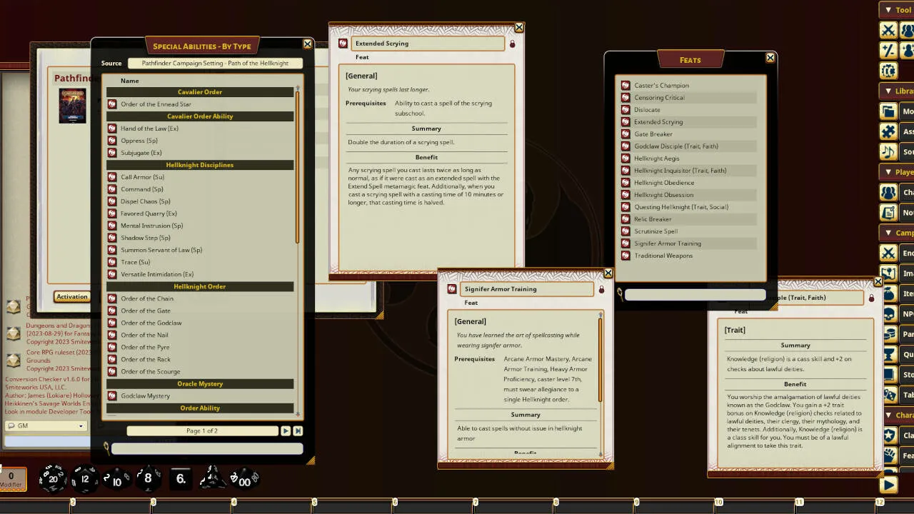Fantasy Grounds - Pathfinder RPG - Campaign Setting: Path of the Hellknight Screenshot 1