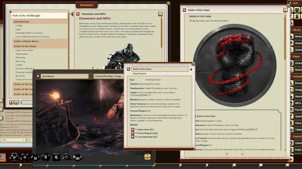Fantasy Grounds - Pathfinder RPG - Campaign Setting: Path of the Hellknight Screenshot 3