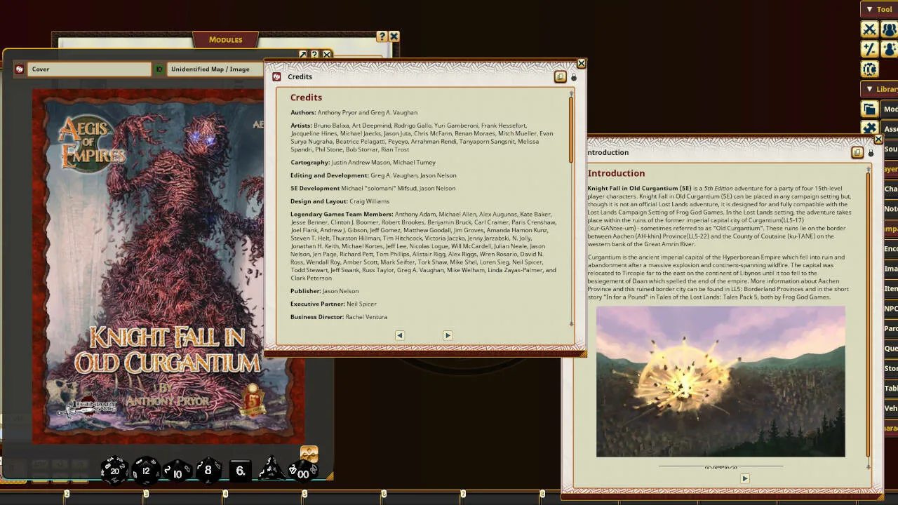 Fantasy Grounds - Aegis of Empires 6: Knight Fall in Old Curgantium (5E) Screenshot 4