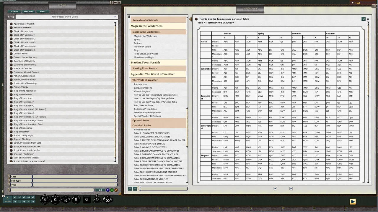 Fantasy Grounds - D&D Classics: Wilderness Survival Guide (1E) Screenshot 4