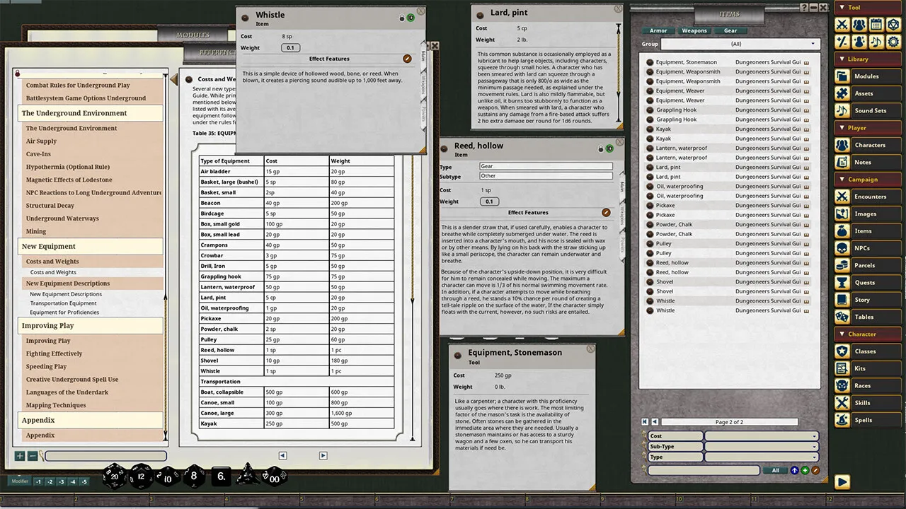Fantasy Grounds - D&D Classics: Dungeoneer's Survival Guide (1E) Screenshot 4