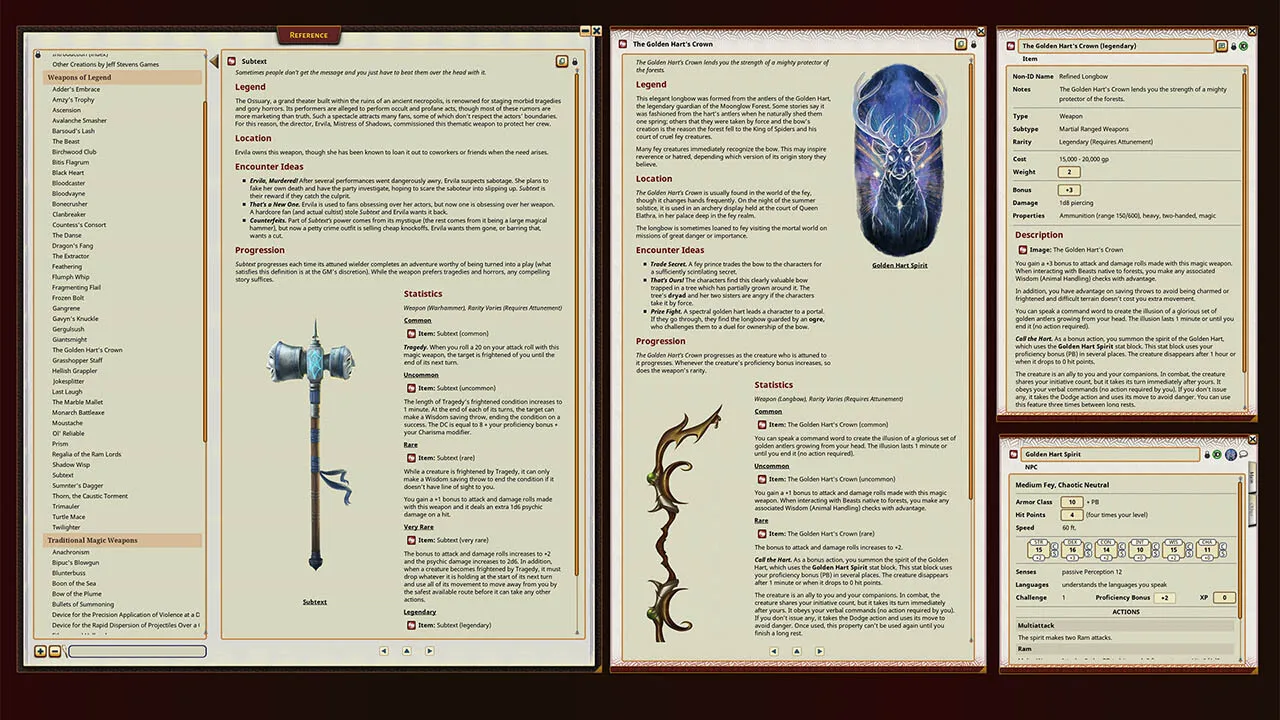 Fantasy Grounds - Weapons of Legend for 5th Edition Screenshot 4