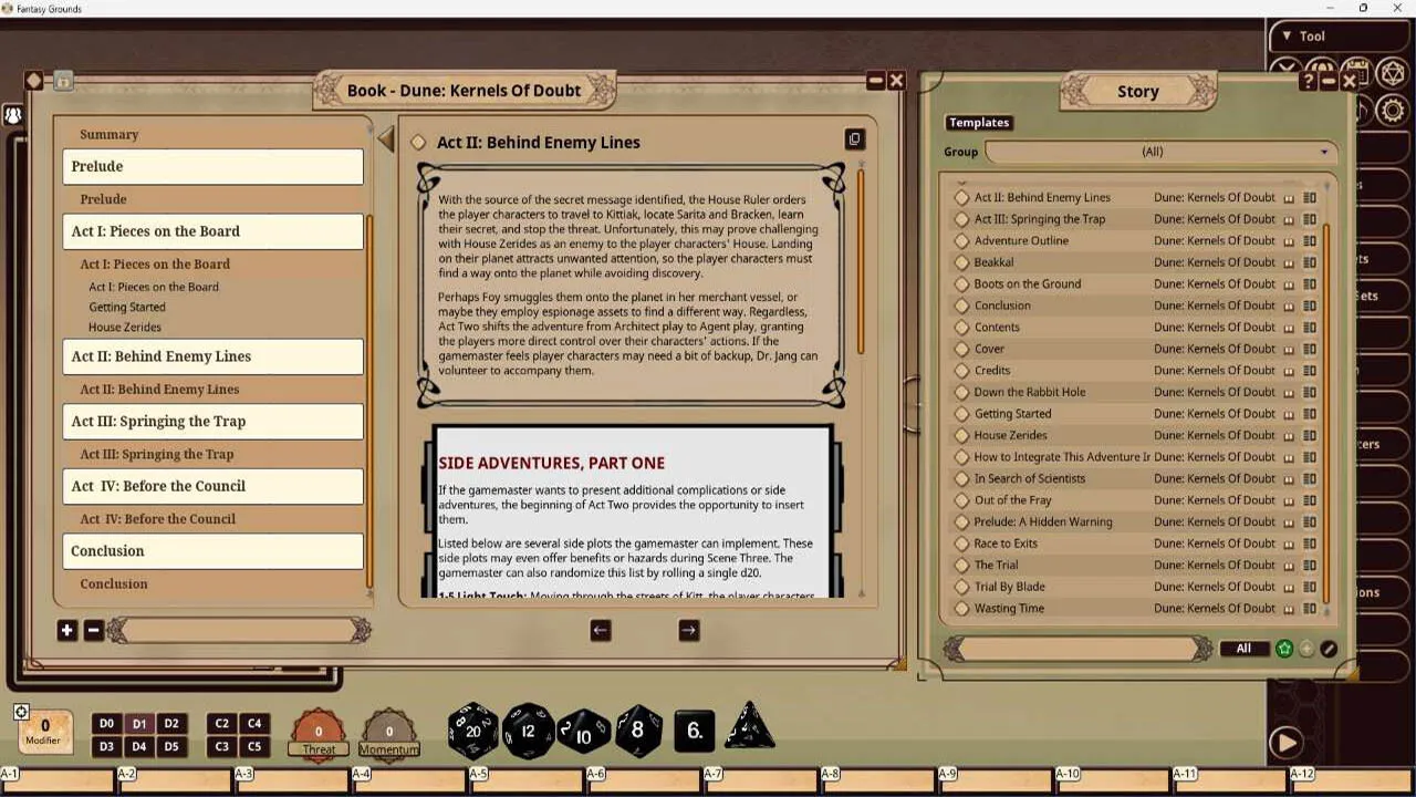 Fantasy Grounds - Dune: Kernels Of Doubt Screenshot 3
