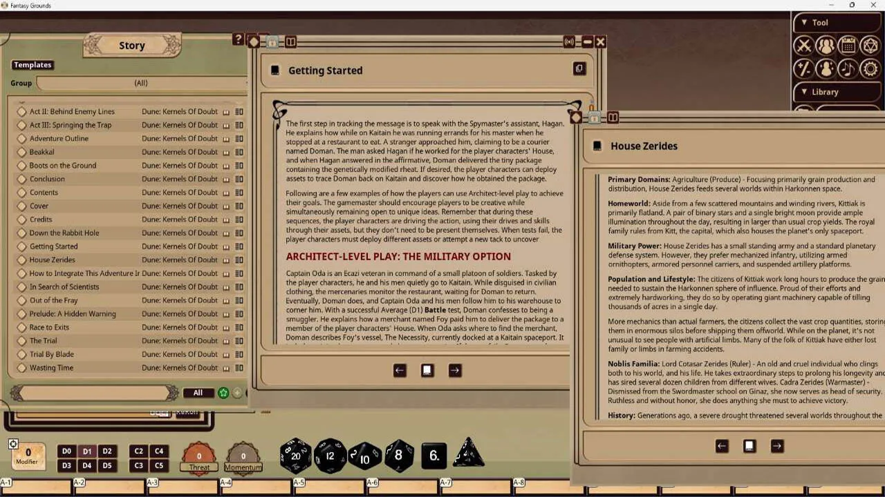 Fantasy Grounds - Dune: Kernels Of Doubt Screenshot 4