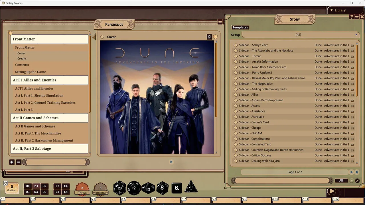 Fantasy Grounds - Dune - Adventures in the Imperium: Agents of Dune Screenshot 2