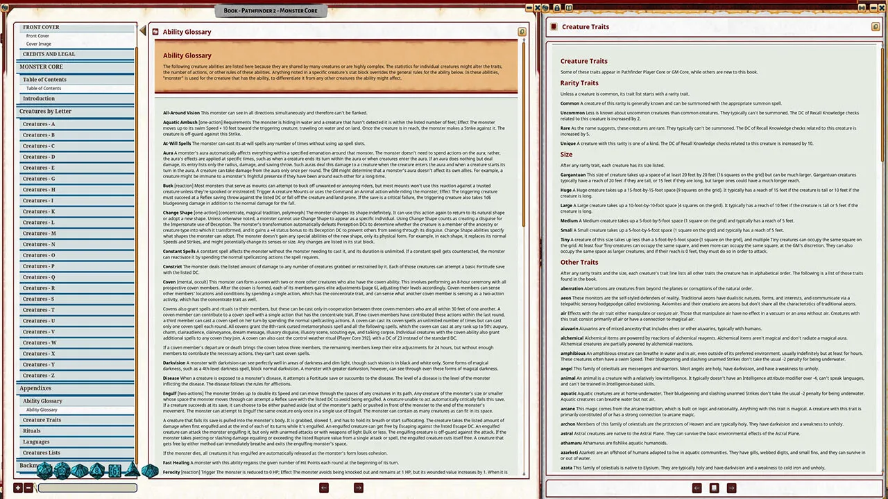 Fantasy Grounds - Pathfinder 2 RPG - Monster Core Screenshot 1