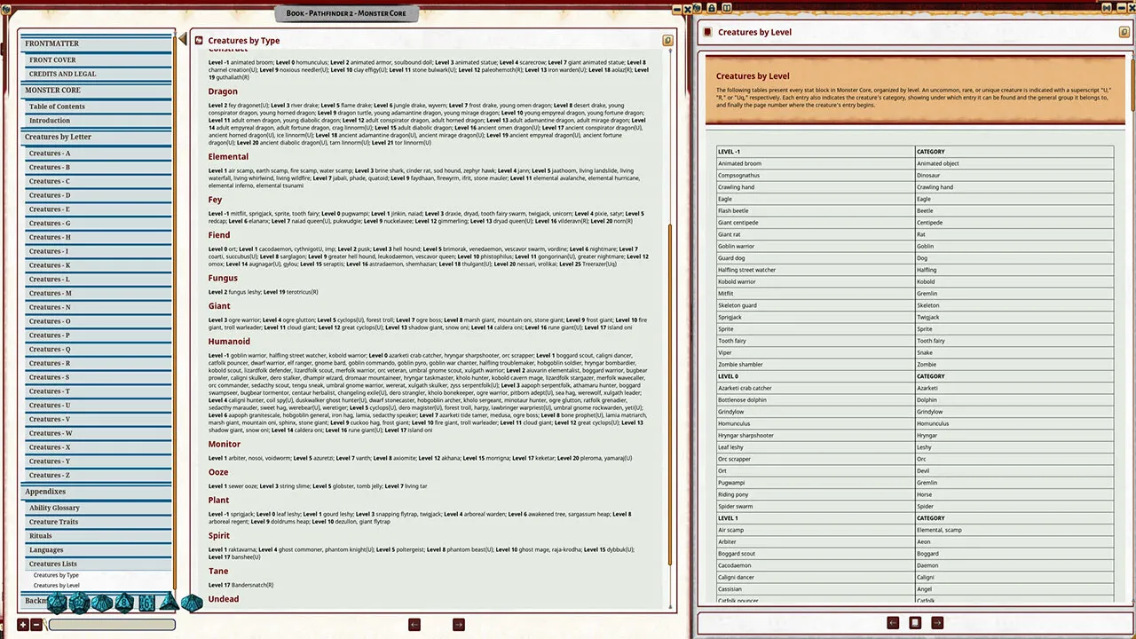 Fantasy Grounds - Pathfinder 2 RPG - Monster Core Screenshot 4