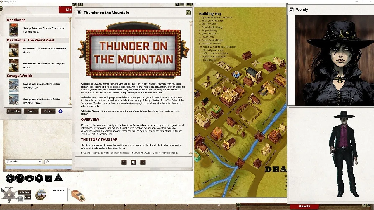 Fantasy Grounds - Savage Saturday Cinema: Thunder on the Mountain Screenshot 2