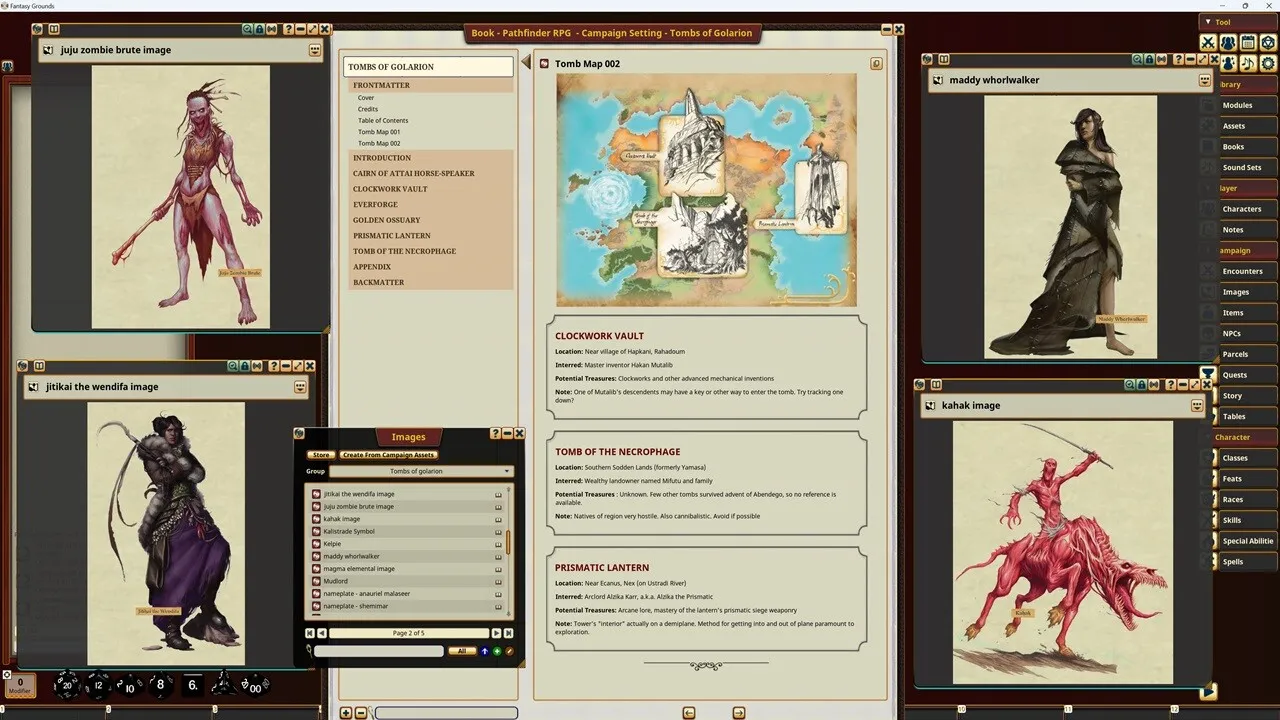 Fantasy Grounds - Pathfinder RPG - Campaign Setting: Tombs of Golarion Screenshot 1