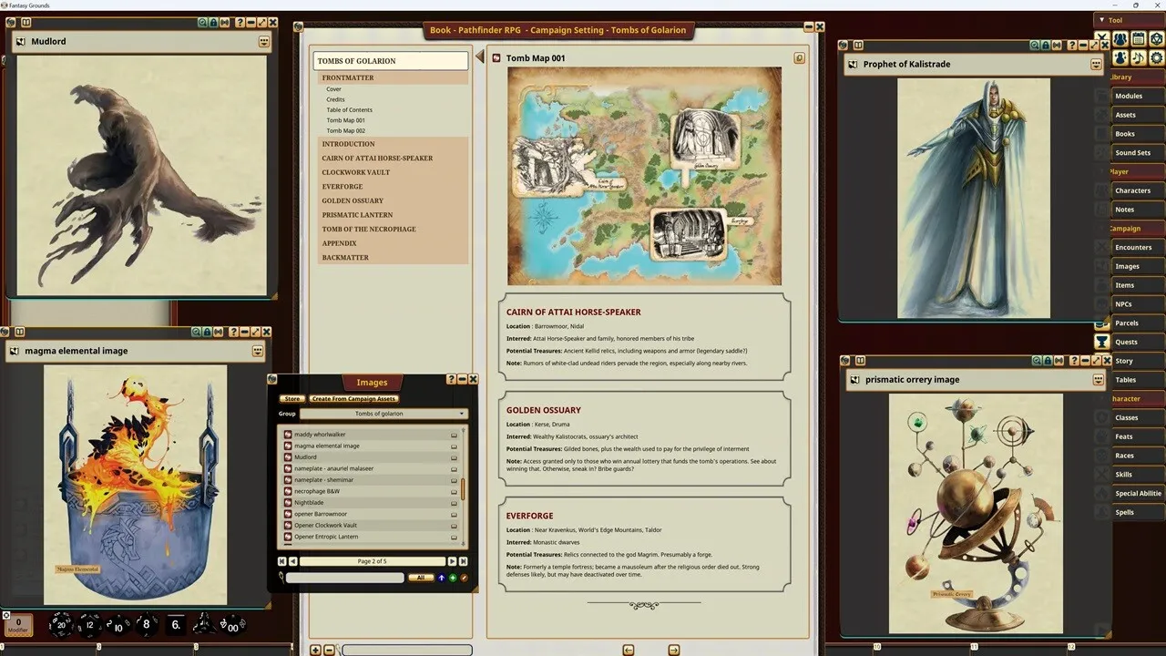 Fantasy Grounds - Pathfinder RPG - Campaign Setting: Tombs of Golarion Screenshot 3