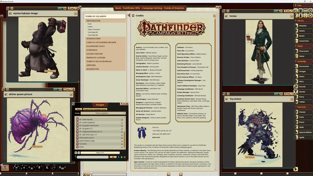 Fantasy Grounds - Pathfinder RPG - Campaign Setting: Tombs of Golarion Screenshot 4