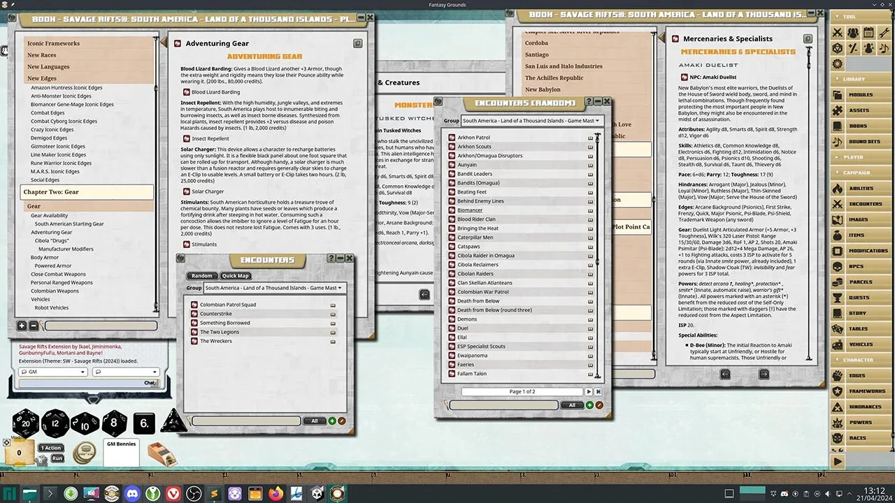 Fantasy Grounds - Savage Rifts(R): Land of a Thousand Islands Screenshot 1