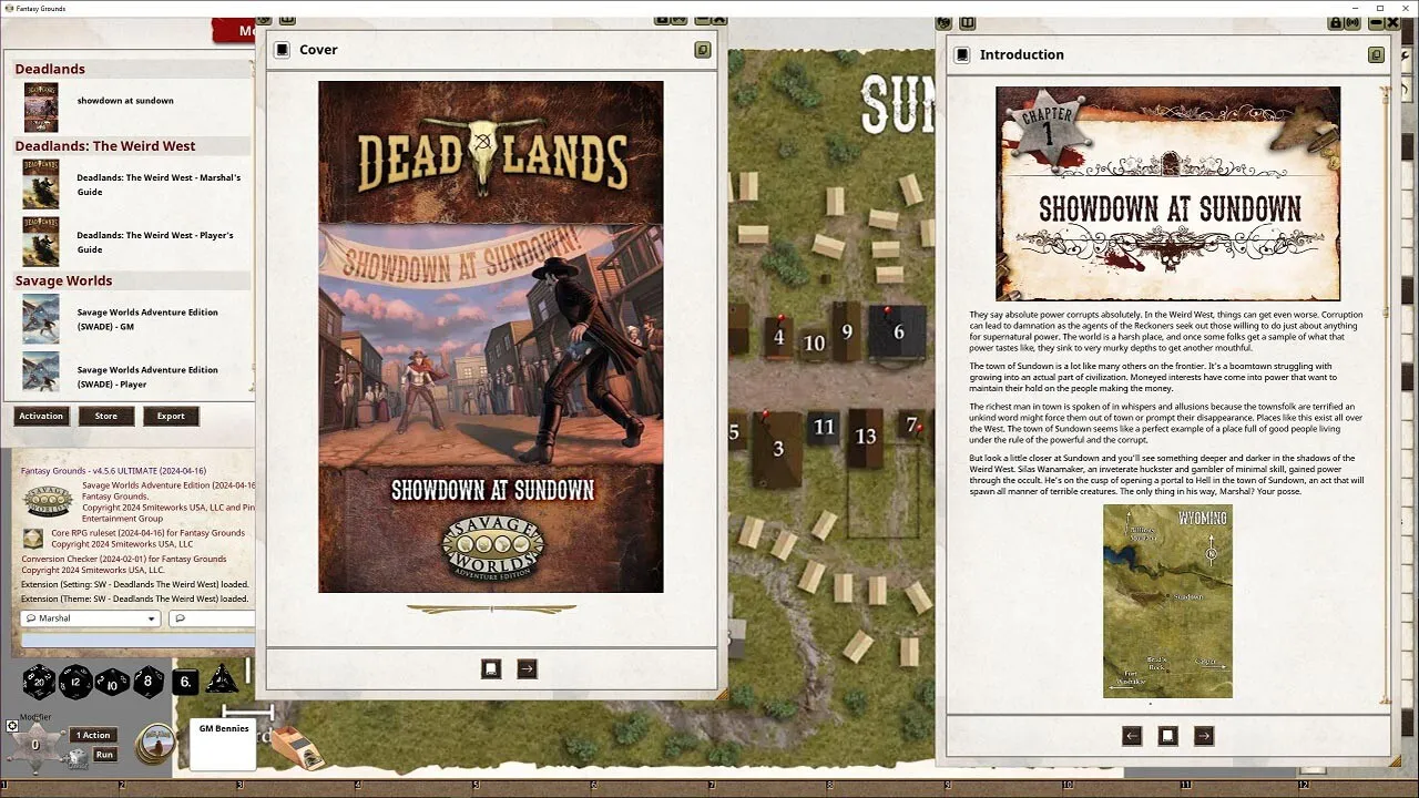 Fantasy Grounds - Deadlands The Weird West: Showdown at Sundown Adventure Screenshot 0