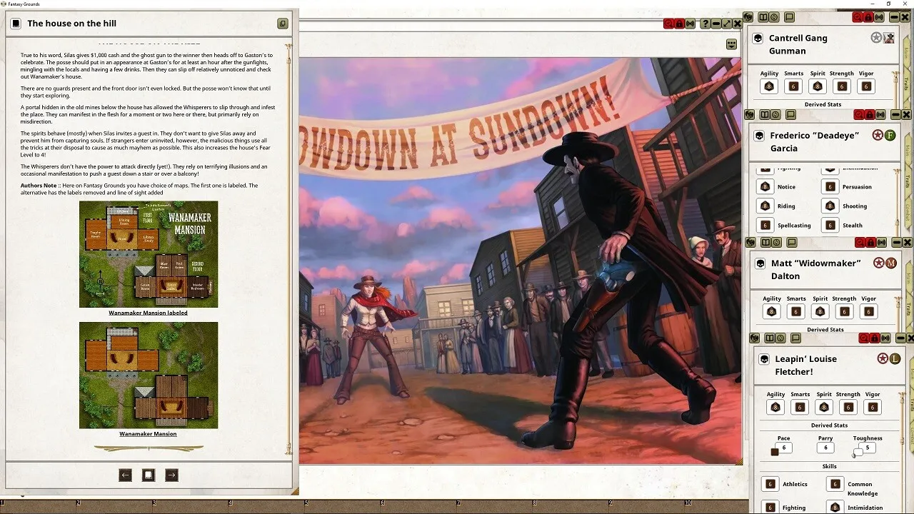 Fantasy Grounds - Deadlands The Weird West: Showdown at Sundown Adventure Screenshot 3